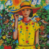 Girl In Yellow Hat Diamond Painting