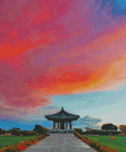 Korean Bell Sunset Diamond Painting