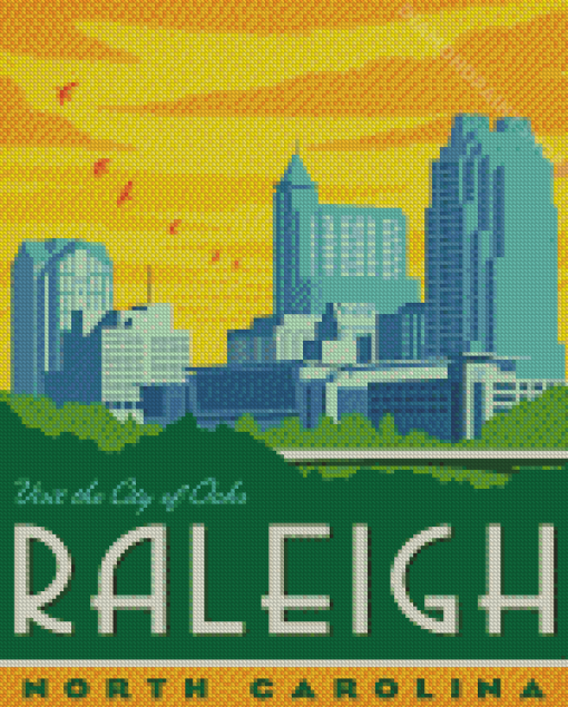 Raleigh North Carolina Poster Diamond Painting