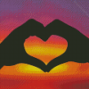 Sunset And Heart Diamond Painting