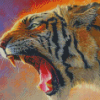 Tiger Roaring Diamond Painting