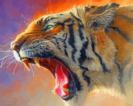 Tiger Roaring Diamond Painting