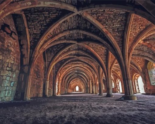 UK Fountains Abbey Diamond Painting