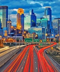 Aesthetic Minneapolis Skyline Diamond Painting