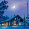 Aesthetic Norwegian Cabin In Snow Diamond Painting