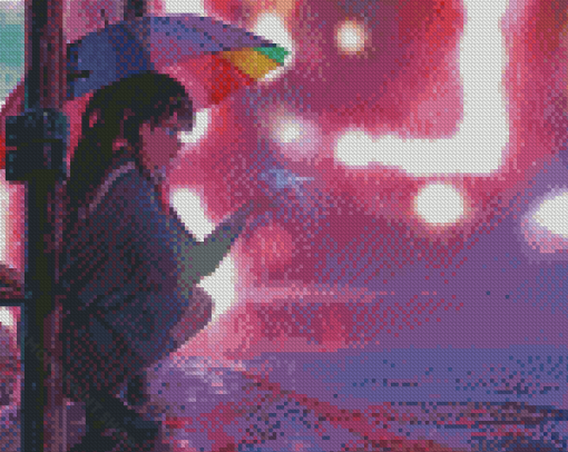 Anime Girl With Rain Diamond Painting