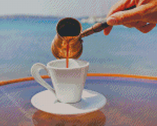 Cool Greece Coffee Diamond Painting