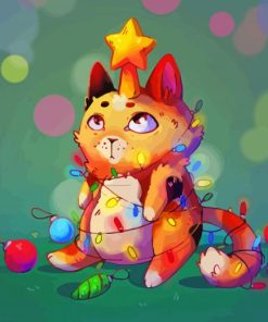 Cool Xmas Cat Diamond Painting