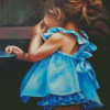 Cute Girl In Blue Diamond Painting