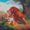 Lion Tiger Fight Diamond Painting