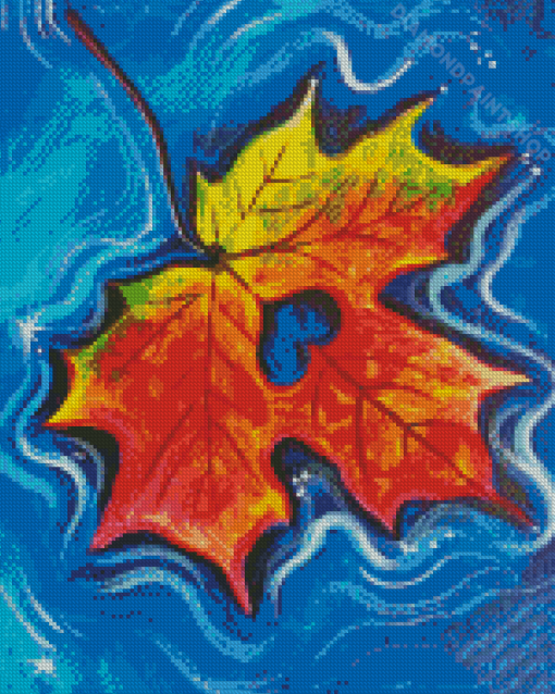 Maple Heart In The Rain Diamond Painting