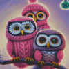 Purple Owls Diamond Painting