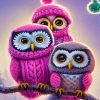 Purple Owls Diamond Painting