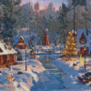 Snowy Village Diamond Painting