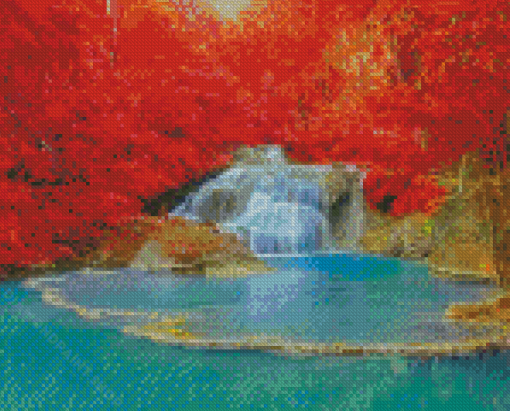 Waterfull Lake Landscape Diamond Painting