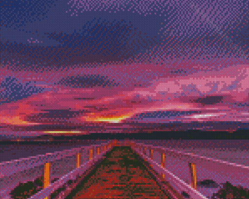 Aesthetic Purple Sunset Diamond Painting