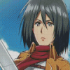 Attack On Titan Character Mikasa Ackerman Diamond Painting