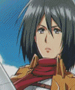 Attack On Titan Character Mikasa Ackerman Diamond Painting