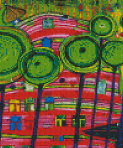 Blobs Grow In Beloved Gardens By Hundertwasser Diamond Painting