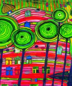 Blobs Grow In Beloved Gardens By Hundertwasser Diamond Painting