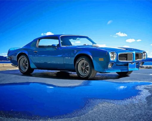 Blue 1970 Firebird Pontic Car Diamond Painting