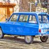 Blue Citroen Ami 8 Car Diamond Painting