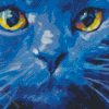 Blue Abstract Cat Art Diamond Painting