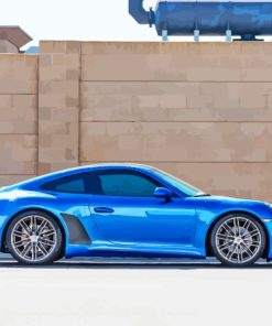 Blue Metallic Porsche Side View Diamond Painting