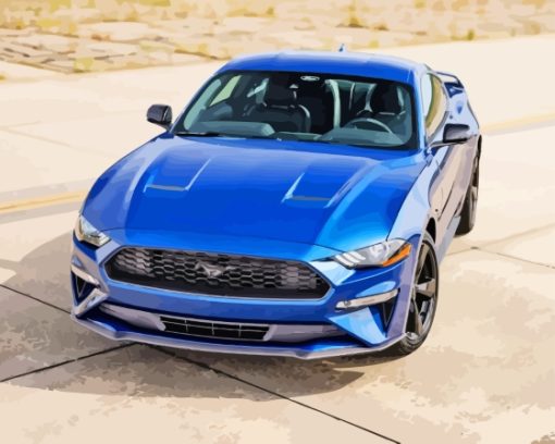 Blue Mustang Ford Car Diamond Painting