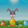 Cartoon Rabbit Holding Eeaster Diamond Painting