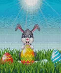 Cartoon Rabbit Holding Eeaster Diamond Painting