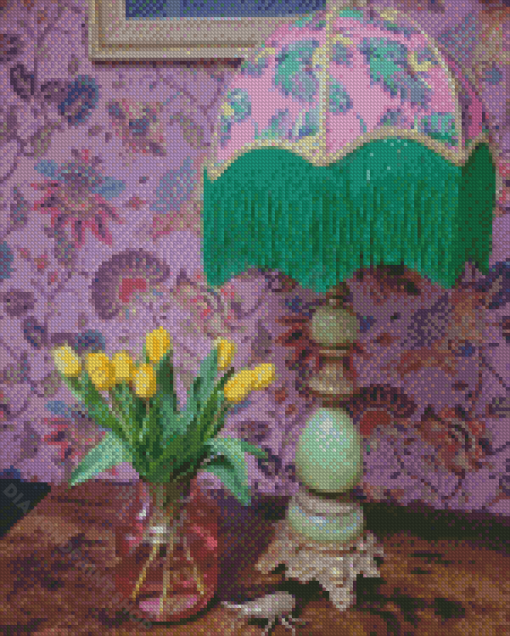 Classic Lampshade And Flowers Diamond Painting