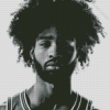 Coby White Basketballer Black And White Diamond Painting