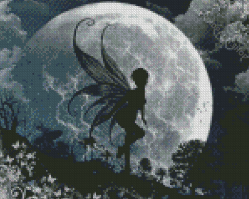 Fairy Moon Silhouette Diamond Painting