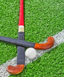 Field Hockey Sticks And Ball Diamond Painting