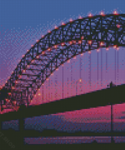 Memphis Bridge Sunset Diamond Painting