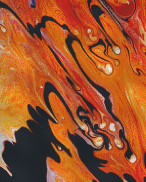 Orange Abstract Diamond Painting