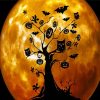 Orange Moon Silhouette Diamond Painting