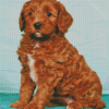 Red Golden Doodle Puppy Diamond Painting