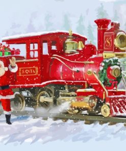 Santa Train Art Diamond Painting