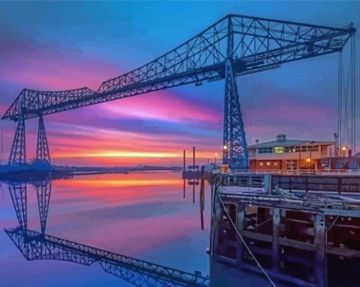 Transporter Bridge Sunset Diamond Painting