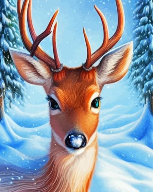 Winter Fawn Diamond Painting