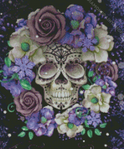 Aeshetic Floral Skull Diamond Painting