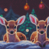 Aesthetic Winter Fawns Diamond Painting