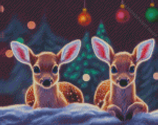 Aesthetic Winter Fawns Diamond Painting