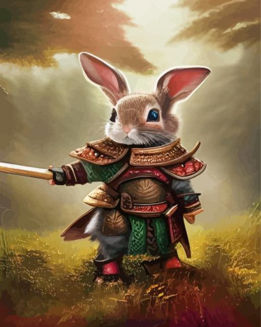 Cute Rabbit Knight Diamond Painting