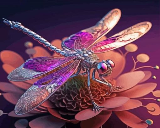 Purple Dragon Fly Diamond Painting