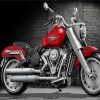 Red Harley Low Boy Diamond Painting