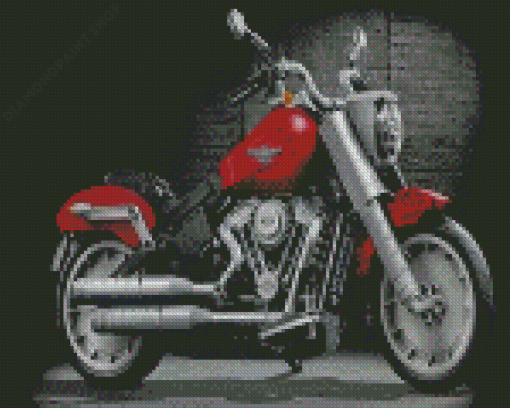 Red Harley Low Boy Diamond Painting