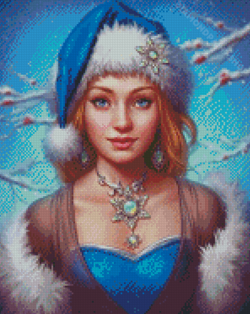 Russian Christmas Lady Diamond Painting